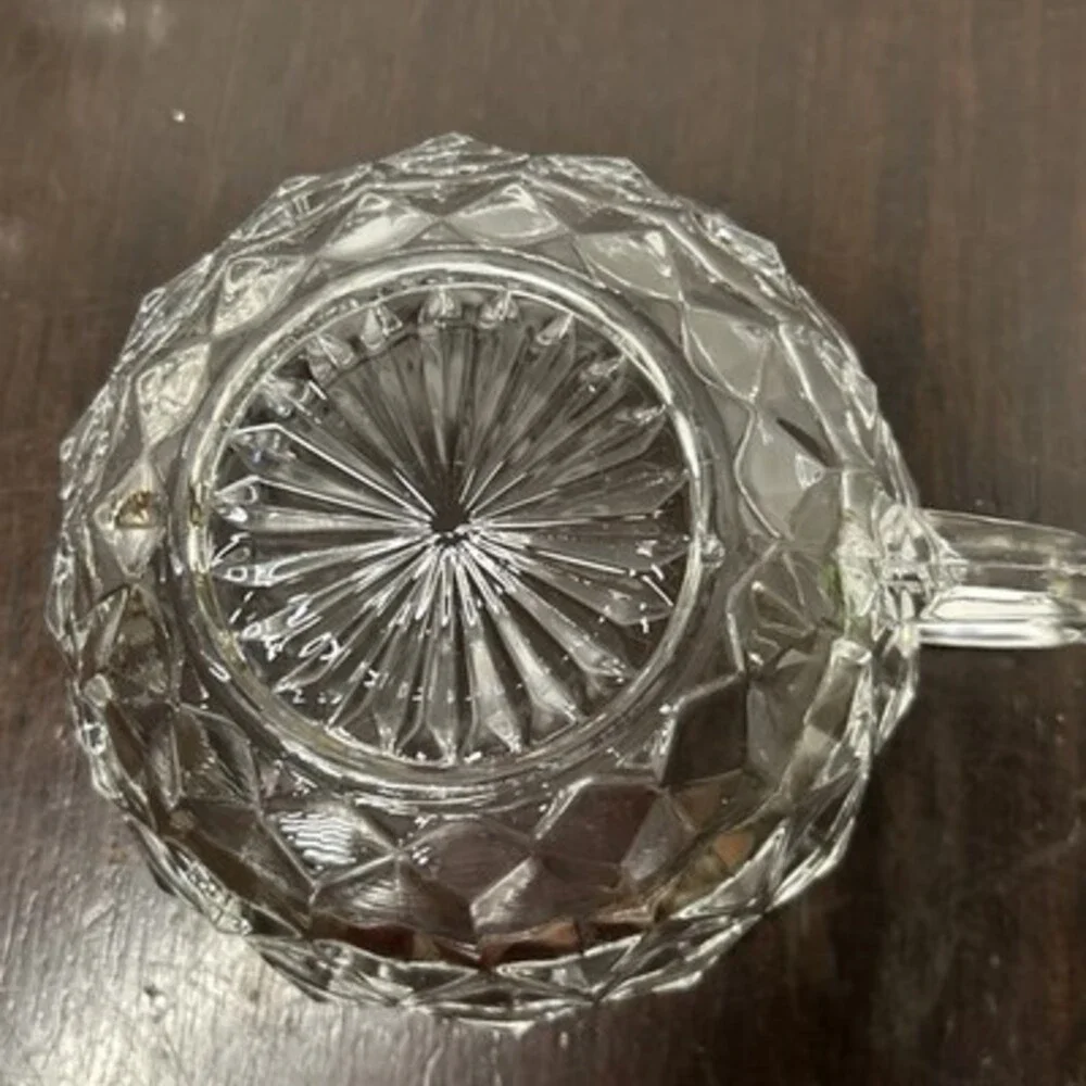 Fostoria LOT American Creamer & Nappy Candy Dish Clear Glass 2pc set